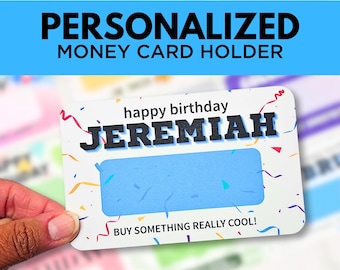 Personalized Money Card Holder / Funny Cash Gift for Teen / Custom Money Holder Birthday Gift Idea / Fun Holiday Cash Card / Christmas Gift