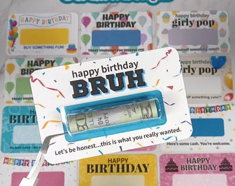 Birthday Funny Cash Gift / Money Card Holder for Teen Boy / Birthday Money Holder / Teen Girl Birthday Gift Idea / Fun Adult Cash Gift Card
