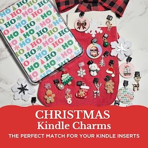 Christmas Kindle Charms / E-Reader Dust Plug Charm / Phone Accessories / Kindle Decor USB Plug / USB-C Phone Charm / Holiday Bookish Gifts
