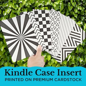 Kindle Case Insert / Clear Case Insert for E-reader / Bookish Gift / Cardstock Insert for Paperwhite / Cute Kindle Accessories / Geometric