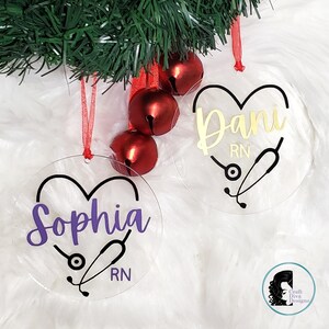Nurse Ornament Acrylic Christmas Ornament Personalized Nurse - Etsy