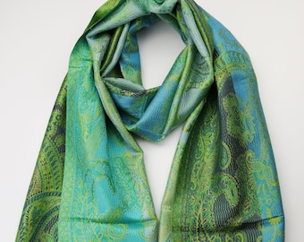 Foulard en soie cachemire vert élégant Wrap Festival de mariage étole vert émeraude châle (81 x 80 po.)