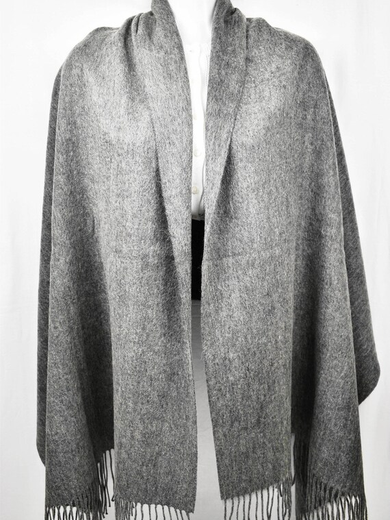 Grey Thick Pure Wool Shawl/scarf/wrap/stole/pashmina 28