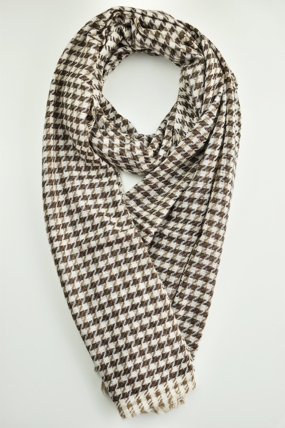 SCARF 190 CM IN CINNAMON BROWN WOOL 408745 main image 1
