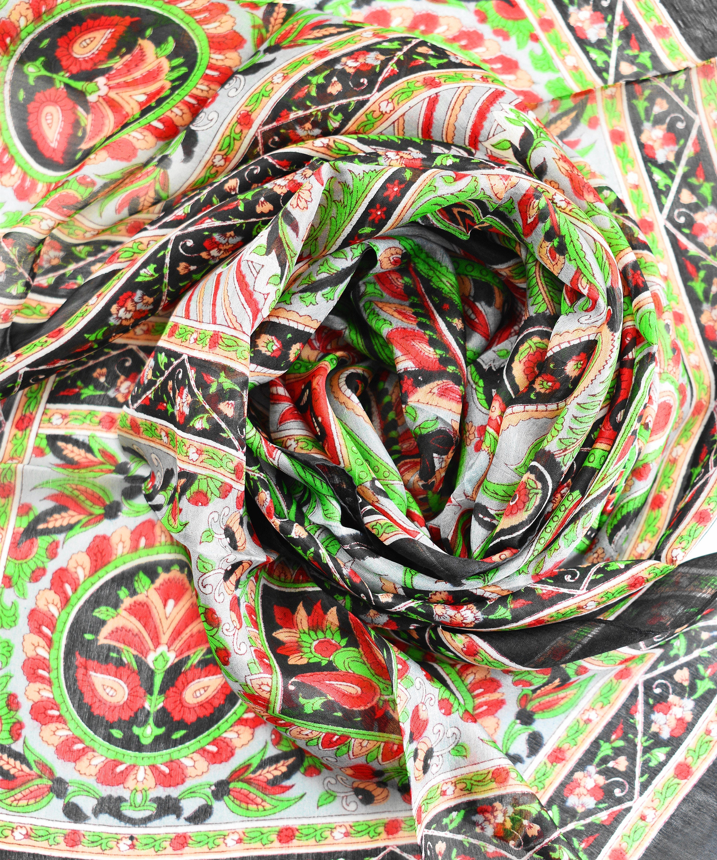 【COLOR iN ID】Paisley scarf set denim Denim Blue Silk Scarf Paisley Print Long Scarf Silk Bandanas