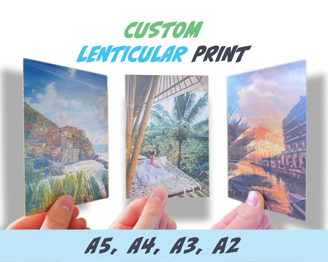CUSTOM Lenticular Flip Print paper Sizes 2-3 Images in 1 Poster Bring ...