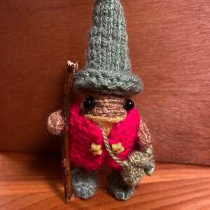 Hand Knitted Frog | Wandering Elf Froggy | Vegan