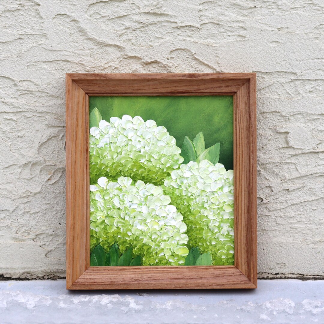 Hydrangea Oil Painting Original Impasto White Artwork Hand Painted Wall ...