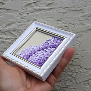 Hydrangea Oil Painting Purple Small Flowers Original Artwork Miniature ...