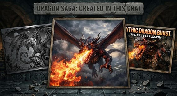 Dragon Engraving Files, 3D Fire-Breathing Fantasy Art Bundle in 8K JPG and PNG