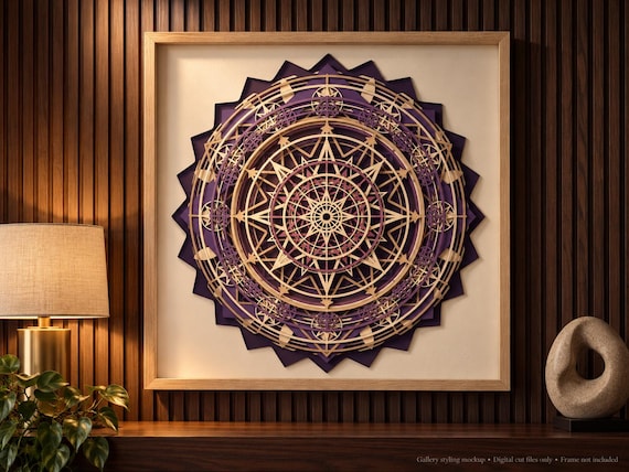 3D Mandala SVG, Celestial Compass Multilayer Laser and CNC Cutting and Engraving Files