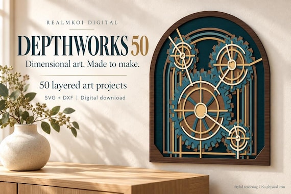 Layered Wood Art, 50-Project SVG DXF Bundle | Digital Download