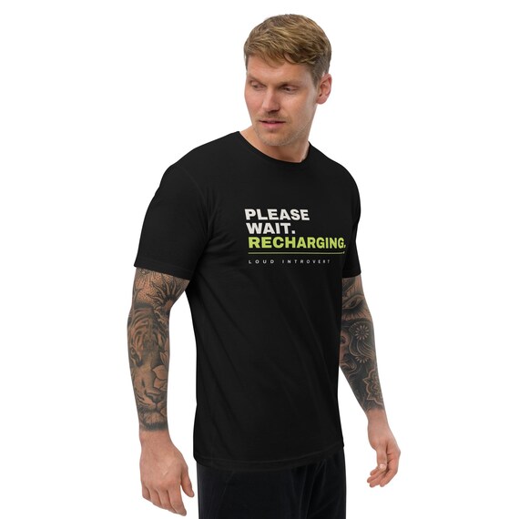 Short Sleeve Tee in 100% Cotton, Social Battery Introvert Humor Graphic