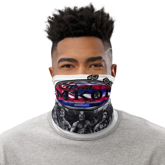 MKOI Hawaiian Streetwear Neck Gaiter, Polyester Spandex Face Cover, Warmer (One Size)