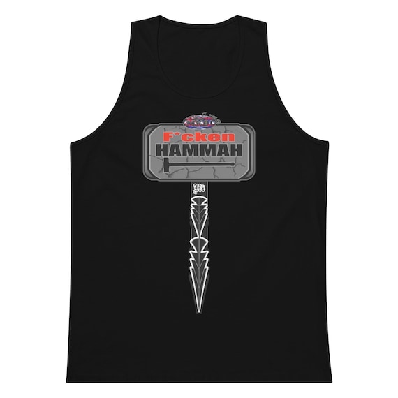 Men's Combed Cotton Tank Top, Cracked Sign Graphic, Workout Shirt (5.5 oz)