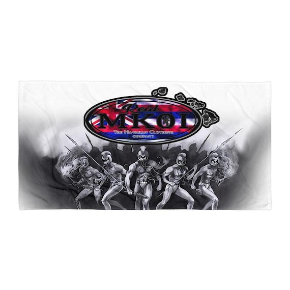 Real MKOI Hawaiian Street Wear Printed Towel, Cotton-Polyester Blend With One-Sided Sublimation Design