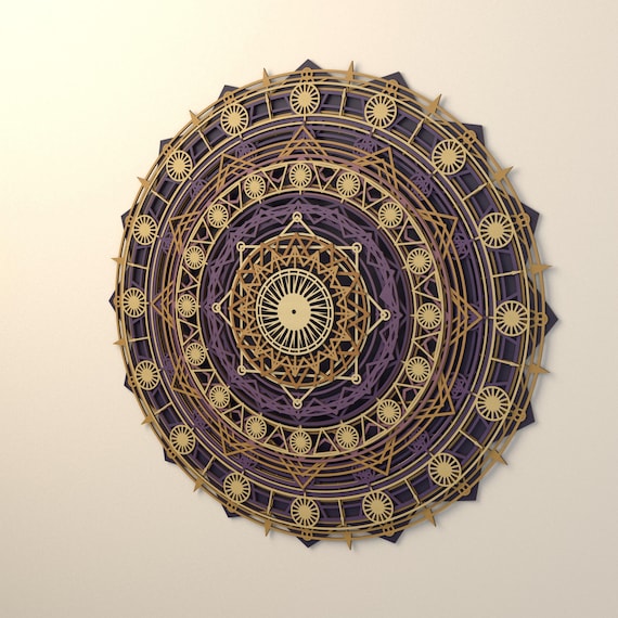Mandala Laser File, 14-Layer Celestial Geometric Cutting Design