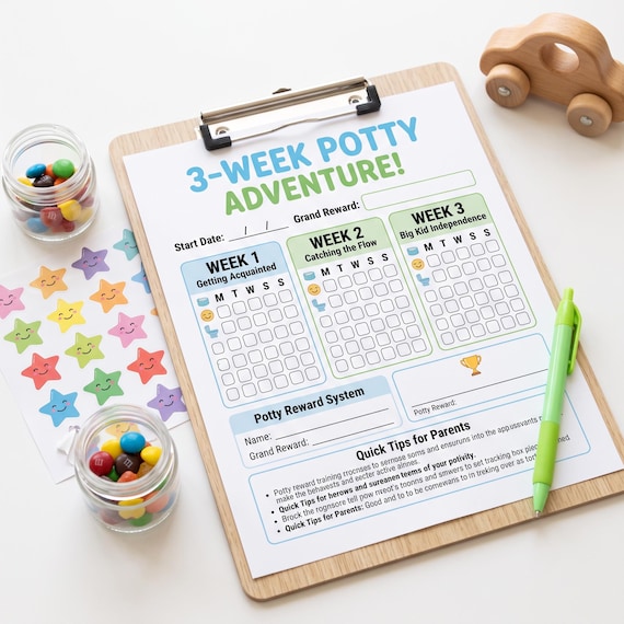 3-Week Potty Training Chart: Positive Reinforcement System (Digital Download)