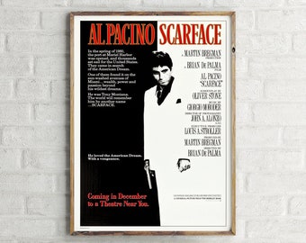 Scarface Original Gangster Movie Poster, Film Wall Art Print