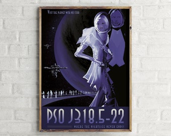 NASA PSO J318.5-22 Travel Poster, Wall Art Design print