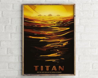 NASA Titan Travel Poster, Wall Art Design Print