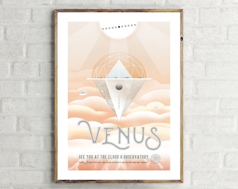 NASA Venus Travel Poster, Wall Art Design Print