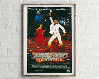 Saturday Night Fever Original Design Vintage Movie Poster, Retro Wall Art Print