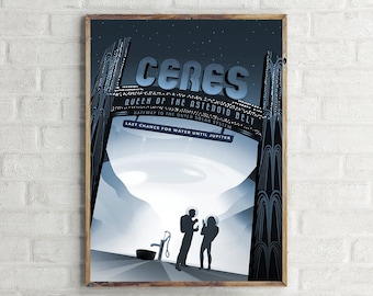 NASA Ceres Travel Poster, Wall Art Design Print