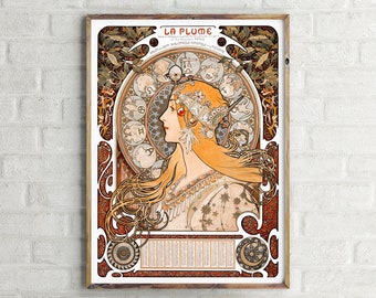 Zodiaque La Plume Vintage Art Poster, Retro Wall Art Print