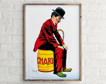 Charlie Chaplin Vintage Film Poster, Retro Movie Wall Art Print