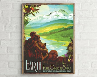 NASA Earth Travel Poster, Wall Art Design Print
