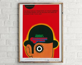 Póster de película vintage La naranja mecánica, impresión de arte de pared retro