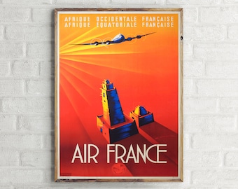 Framed or Unframed Vintage Congo Africa Airline Travel Advertising Print Framed or Unframed Vintage Congo Africa Airline Travel Advertising Print