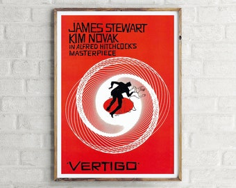 Vertigo Vintage Movie Poster, Retro Wall Art Print