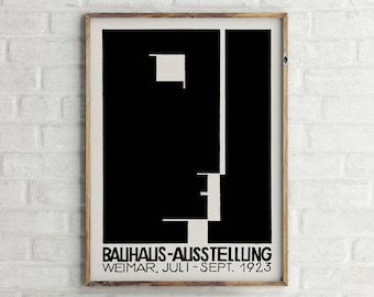 Bauhaus - Ausstellung Vintage Exhibition Design Poster, Retro Wall Art Print
