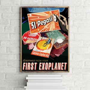 NASA 51 Pegasi b Travel Poster, Wall Art Design Print