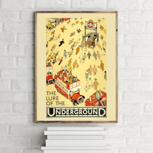 El señuelo del cartel de viaje retro subterráneo, London Underground Vintage Wall Art Print