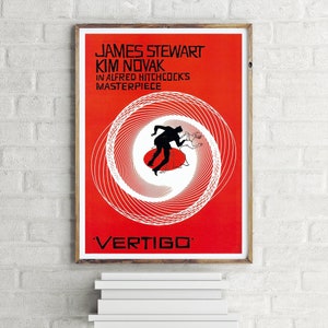Vertigo Vintage Movie Poster, Retro Wall Art Print