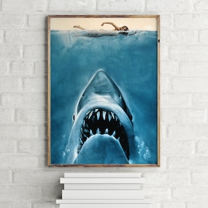 Jaws Textless Movie Poster, Film Wall Art Print
