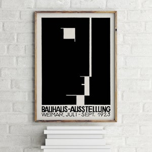 Bauhaus - Ausstellung Vintage Exhibition Design Poster, Retro Wall Art Print