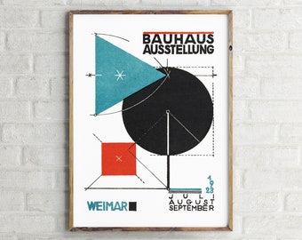 Bauhaus Ausstellung Weimar Postcard Poster, Minimalist Wall Art Print