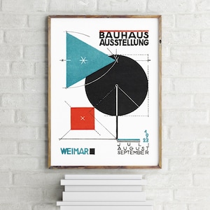 Bauhaus Ausstellung Weimar Affiche de carte postale, Impression d’art mural minimaliste