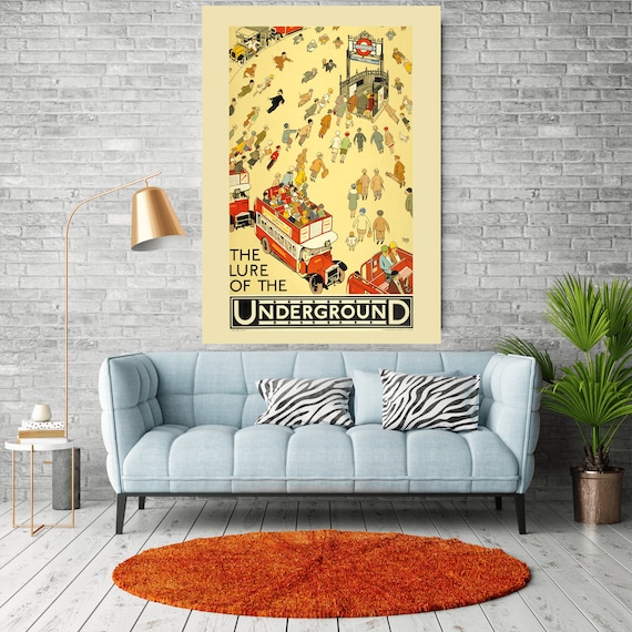 The Lure of the Underground Retro Travel Poster, London
