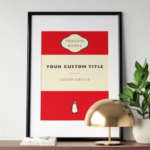 Custom and Personalized Penguin Books Cover, Book cover Poster, Wall Art Decor, Book Art, image 6