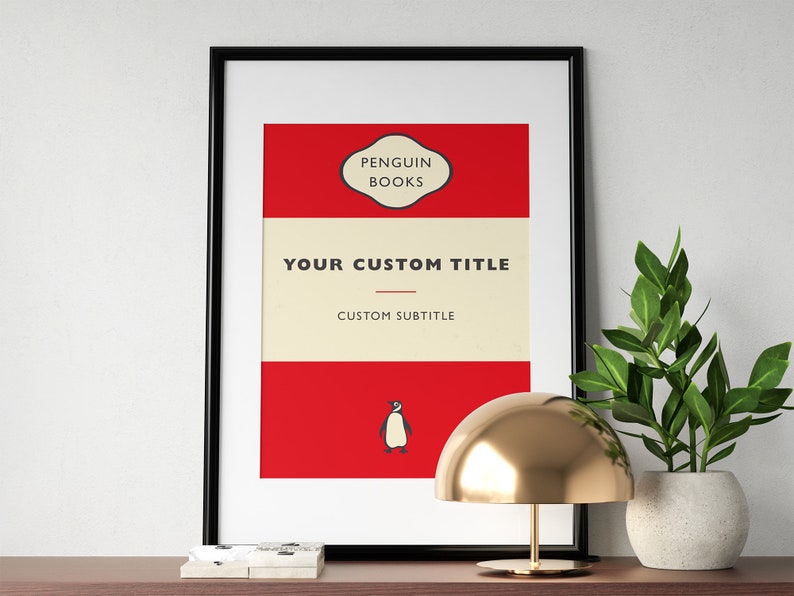 Custom and Personalized Penguin Books Cover, Book cover Poster, Wall Art Decor, Book Art, image 6
