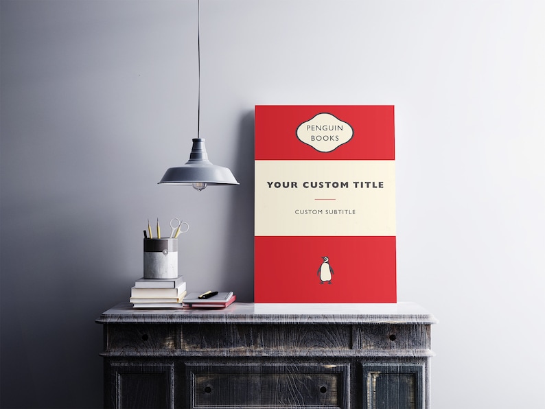 Custom and Personalized Penguin Books Cover, Book cover Poster, Wall Art Decor, Book Art, image 7