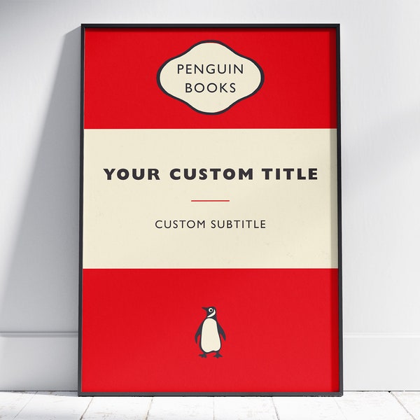 Custom and Personalized Penguin Books Cover, Book cover Poster, Wall Art Decor, Book Art,