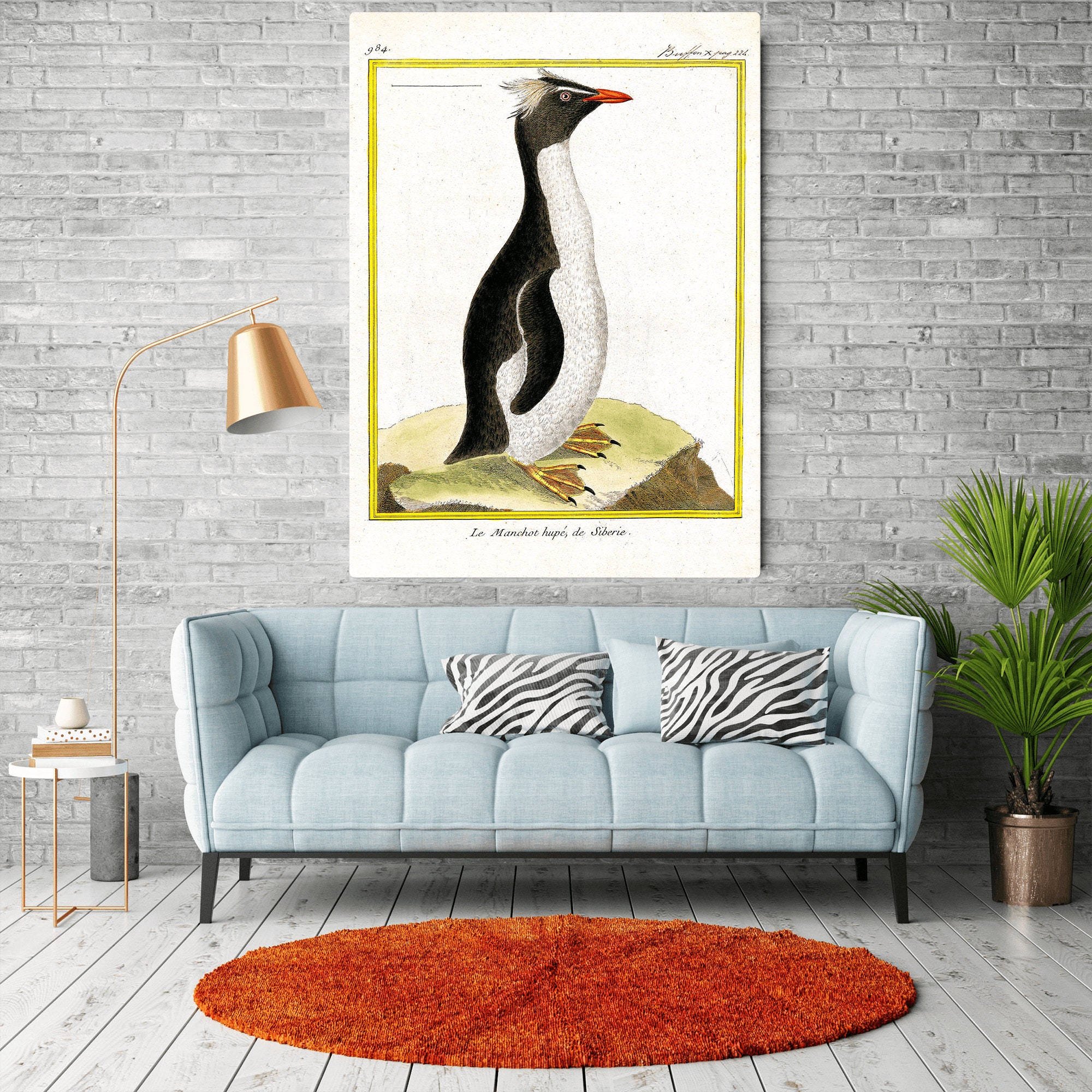 Southern rockhopper penguin vintage Royalty Free Vector