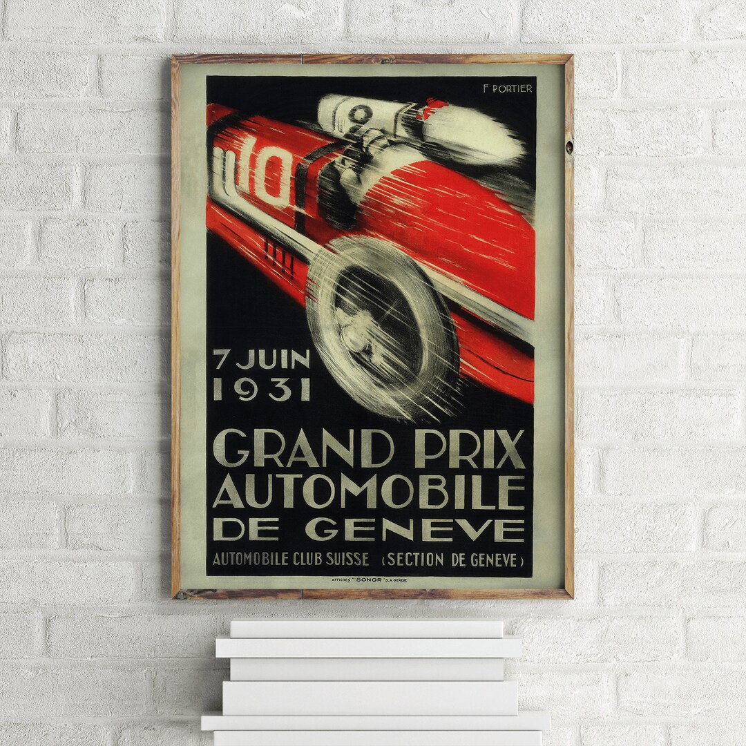 Grand Prix Automobile De Geneve Vintage Advertisement Poster, Retro