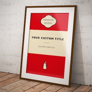 Custom and Personalized Penguin Books Cover, Book cover Poster, Wall Art Decor, Book Art, image 5